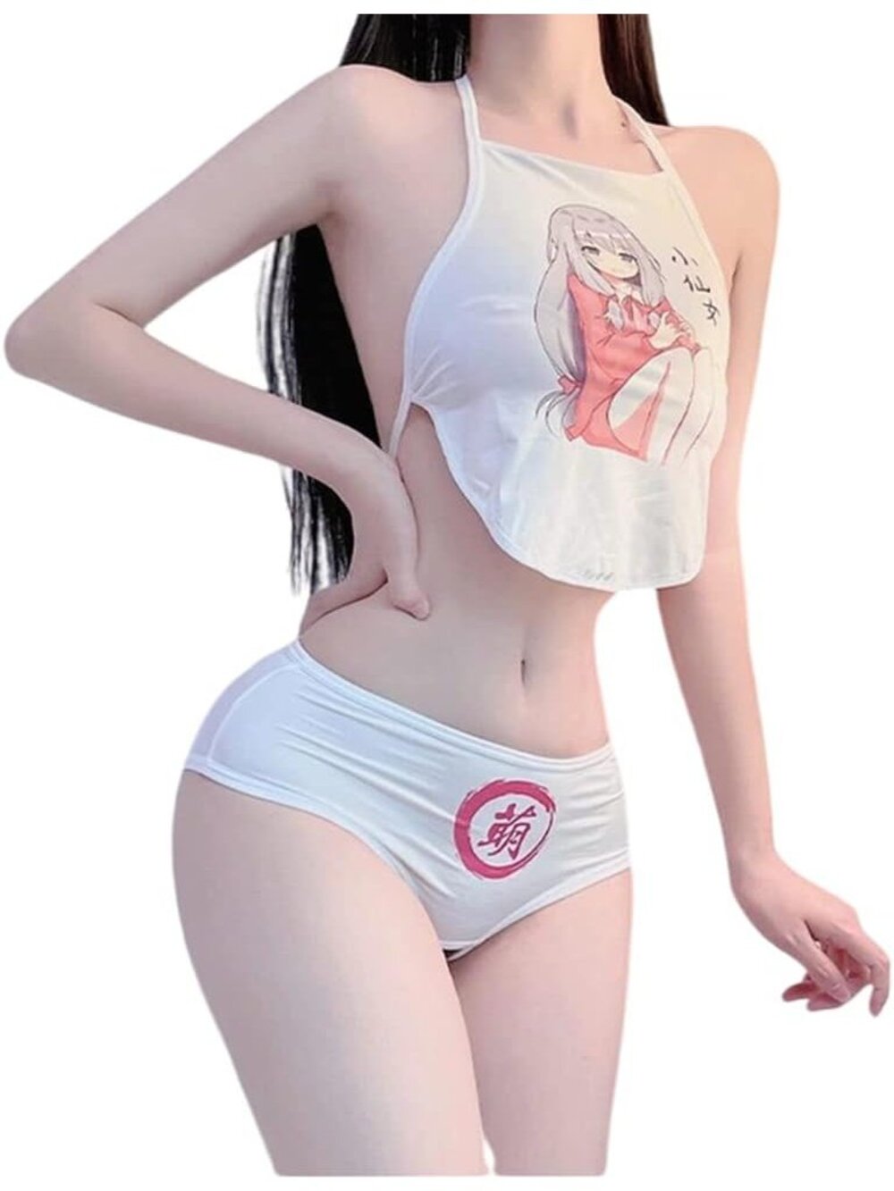 Women White Cosplay Lingerie Set Japanese Lolita Bra & Panty Bikini